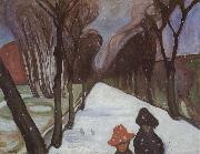Edvard Munch Snow street china oil painting artist
